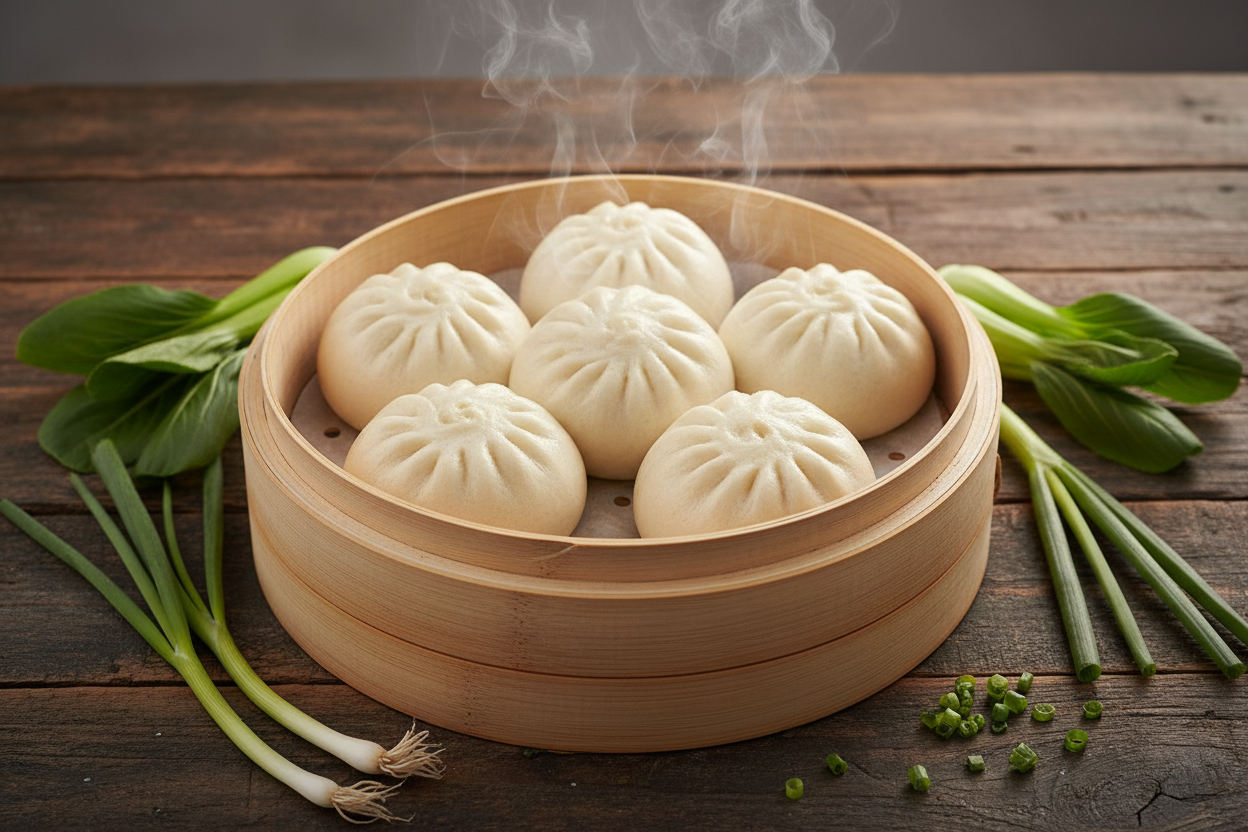 Steamed Vegetable Pork Buns